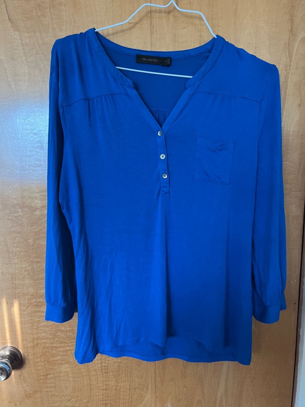 The Limited Royal Blue Women's Henley Top
